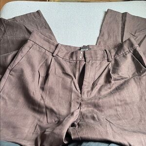 Madewell slouchy straight Dark Brown linen blend size 6
